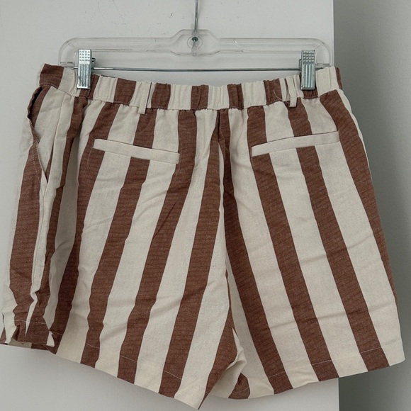 Cream and Brown Striped Button Vest and short set - Picture 5 of 7